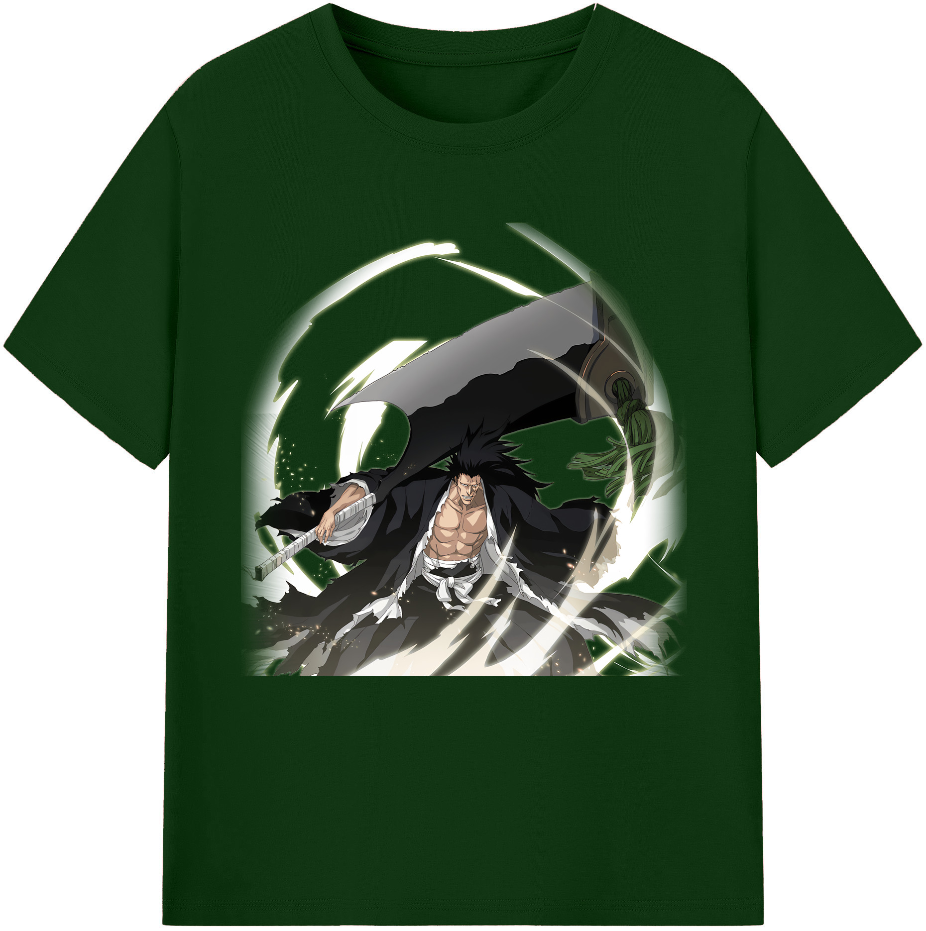 （画像用） ブリーチ ざらき けんぱち BLEACH Zaraki Kenpachi 綿100％半袖Tシャツ（フロントプリント）